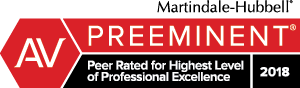 Martindale-Hubbell Preeminent badge Peer Rated for Highest Level of Professional Excellence for John Tarlow for 2018