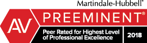 Martindale-Hubbell Preeminent badge Peer Rated for Highest Level of Professional Excellence for Tom W. Stonecipher for 2018