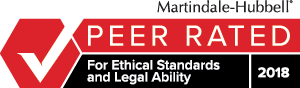 Martindale-Hubbell Peer Rated badge For Ethical Standards and Legal Ability for 2018